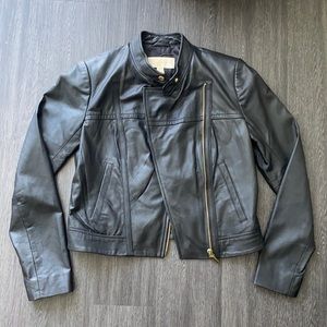 Michael Kors Leather Jacket, Black, Size S